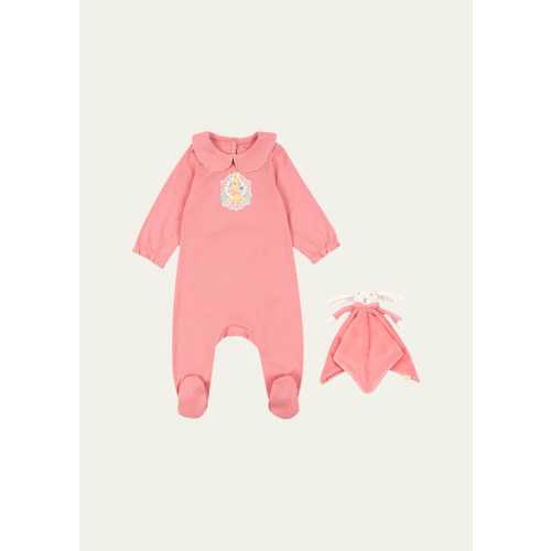 Girl's Coty Picot Coverall & Lovie Gift Set, Size 0M-9M