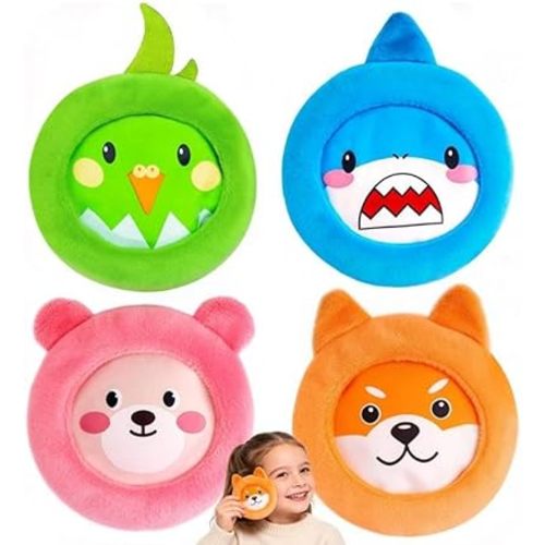 NEWGO Kids Ice Pack for Boo Boos, Reusable Gel Cold Packs with 4 Cute Plush Sleeves for Toddlers and Babie, 4 Hot & Cold Compress Packs for Pain Relief, Fever, Wisdom Teeth, First Aid, Bumps