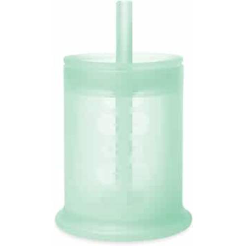 Olababy Silicone Training Cup with Straw Lid | Babies Water Drinking Cup | 6+ Mo Infant To 12-18 Months Toddler | Sippy Cup For Kids & Smoothie Cup | Baby Led Weaning (Mint, 5 oz)