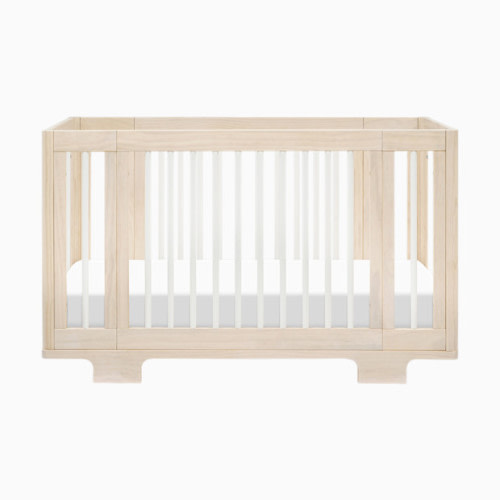 babyletto Yuzu 8-in-1 Convertible Crib with All-Stages Conversion Kits - Washed Natural / White