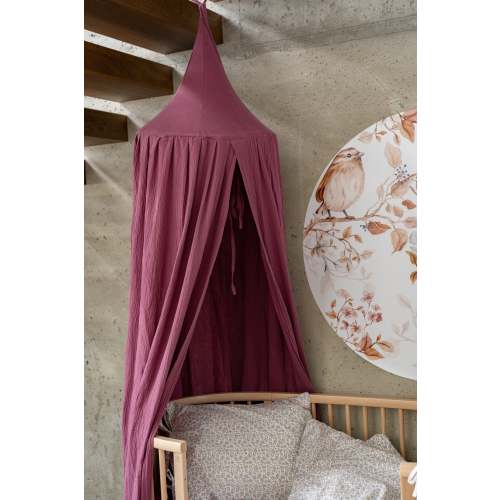 Matuu - Plum Dream Canopy – Muslin Bed Canopy for Nursery