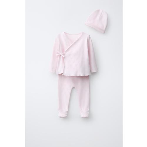 LAYETTE SET AND POUCH - Pastel pink | ZARA United States