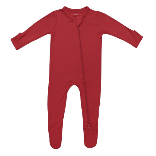 Zippered Footie in Cardinal