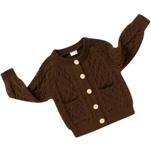 YOUNGER TREE Toddler Baby Girl Boy Cardigan Long Sleeve Button Knit Sweater Unisex Fall Winter Clothes