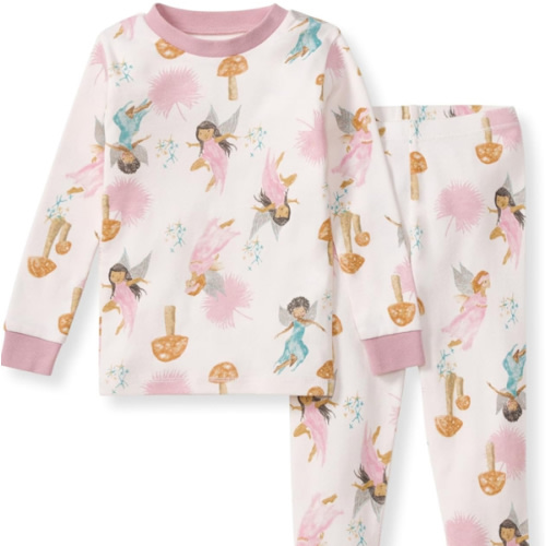 Burt's Bees Baby Girls' Pajamas, 2-Piece Long Sleeve Tee and Pants Organic Cotton PJ Set