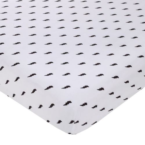 NoJo Lightning Bolt Black and White Nursery Fitted Crib Sheet