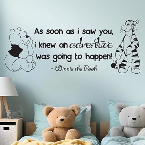 Winnie Pooh & Tigger - As Soon As I Saw You Quote Baby Room Wall Decal- Decal for Baby's Room (Wide 35"" x 14" Height)