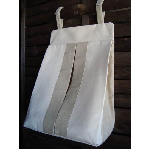 Canvas Diaper Stacker: Linen Nursery Organizer
