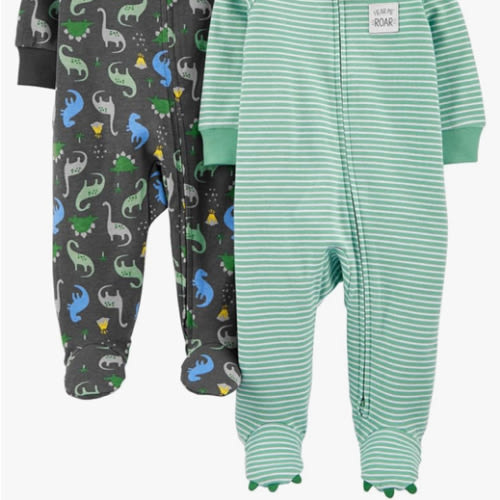 Simple Joys by Carter's Baby Boys' 2-Way Zip Thermal Footed Sleep and Play, Pack of 2