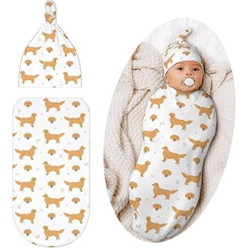 Dog Swaddle Blanket for Baby, Soft Sleeping Bag, Swaddling Sack for Newborn Dog Baby Items Stuff