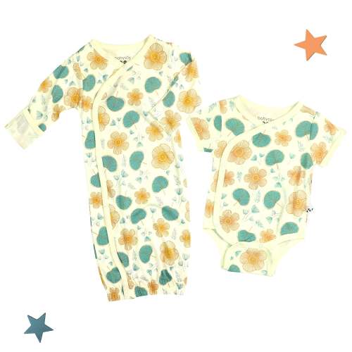 Baby Summer Kimono Bodysuit & Gown Gift Set