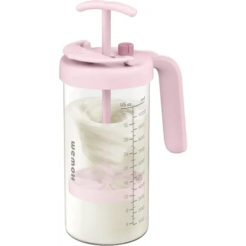 Borosilicate Glass Formula Mixing Pitcher – 32oz True Mixing Capacity, Time Dial for Freshness Tracking, Dishwasher-Safe, BPA-Free Lid, Perfect for Breastmilk Pitcher Method & Multi-Baby Feeding, Pink