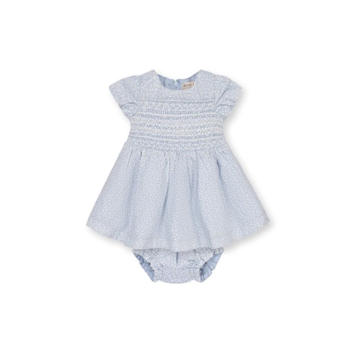 Linen Smocked Puff Sleeve Dress, 12-18M