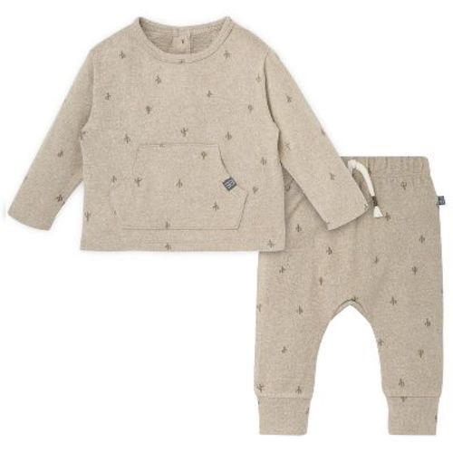 Modern Moments by Gerber Baby Boys' Top and Pant Brushed Hacci Set, Olive Cactus, 3-6 Months