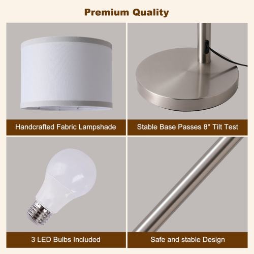 80" Tree Floor Lamp with Remote Control and Dimmable 3 Color Tempetures