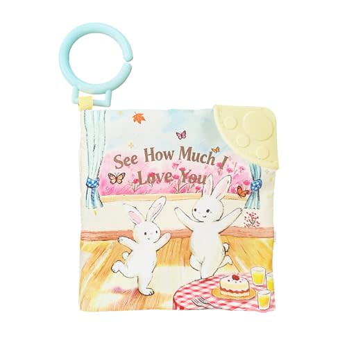 Baby Book Rabbit,Crinkle Books for Babies,Touch Feel Cloth Crinkle Books for Babies,0-6,6-12&12-18 Months,Infant,Shower Gift,Busy Book Toy,Teething,5.51x5.51 inch