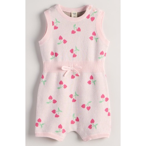 Ribbed Waist Cotton Romper, 6M