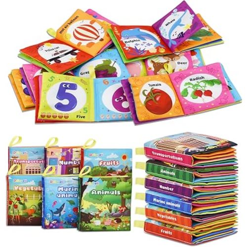 6 Pack Soft Books, Cloth Book, Bath Book, Baby Book, Crinkle Book