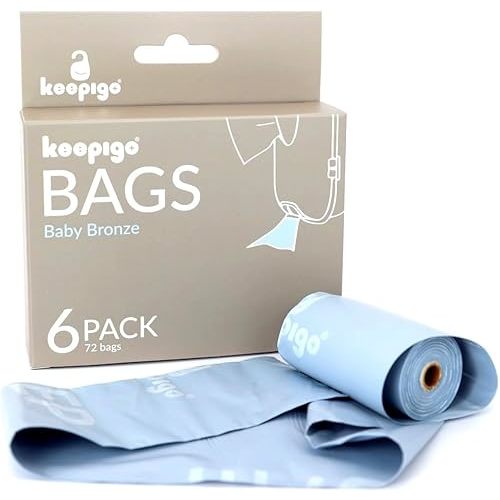 Compostable Disposable Diaper Bags Refills | 6 Rolls, 72 Leak-Proof, XL Biodegradable Baby Poop Bags | Eco-Friendly Diaper Trash Bags for Home, Travel, Pet Waste | Odor-Free,