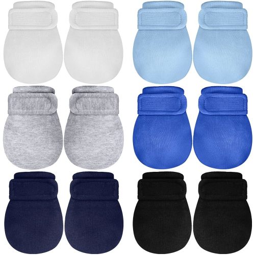 Newcotte Adjustable Baby Mittens No Scratch Newborn Cotton Breathable Gloves Warm Baby Mitts for Boys