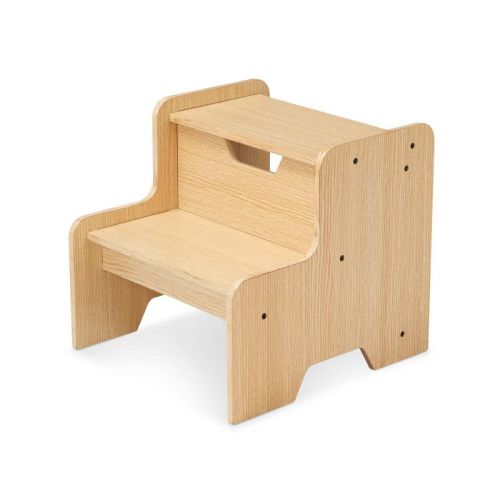 Melissa & Doug Kids Wooden Step Stool - Light Finish: Off-White, 2 Rungs, 100 lbs Capacity