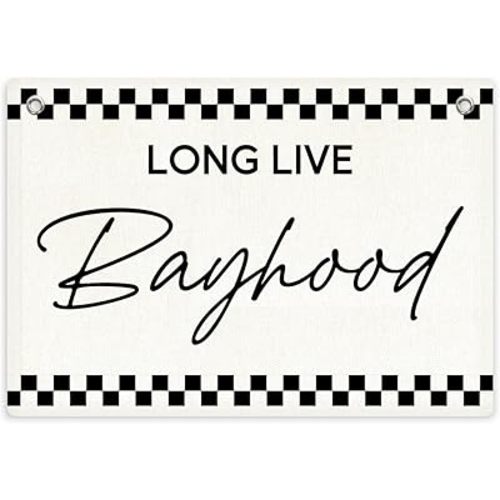 Long Live Boyhood Banner, Boy Room Decor, Playroom Wall Decor, Long Live Boyhood Sign Black and White Checkered Canvas Banner Decorations for Toddler Boy Bedroom Nursery