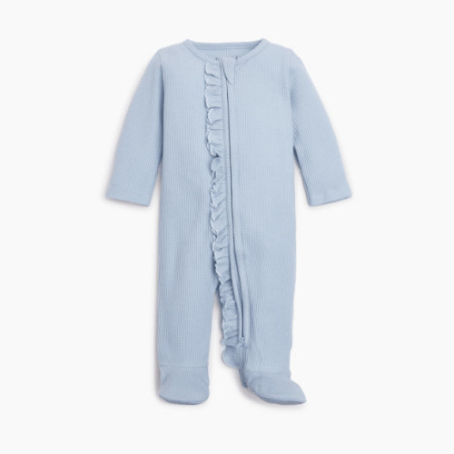 Tiny Kind The Ruffle Waffle Footie - Lt. Blue, Newborn