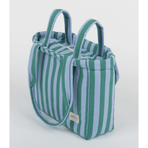 Minicoton Handle Bag Green + Sky Blue