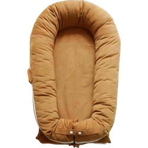 Deluxe Infant Lounger, Baby Nest Cover for Baby Girls & Boys, Newborn Essentials for Baby 0-12 Months, 100% Cotton, Co Sleeper Portable Travel Bed (GoldenBrown)