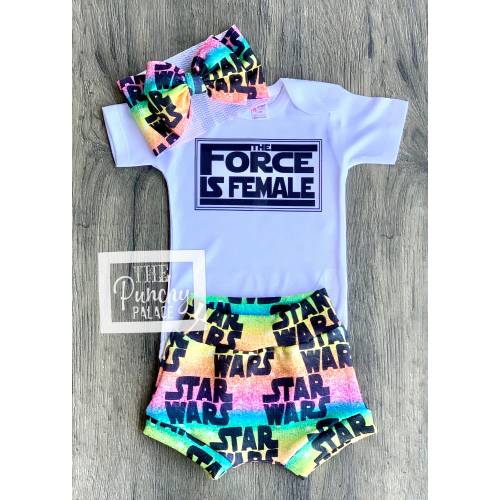 Baby Full Outfit Set / Toddler Full Outfit Set / Trendy Baby Clothes /  Designer Baby Clothing / The Force is Female Baby outfit