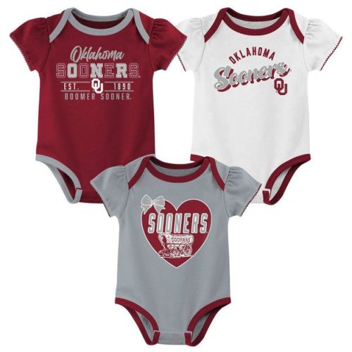 NCAA Oklahoma Sooners Infant Girls' 3pk Bodysuit