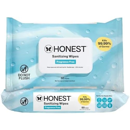The Honest Company Sanitizing Wipes, Fragrance-Free, Antibacterial, 100ct
