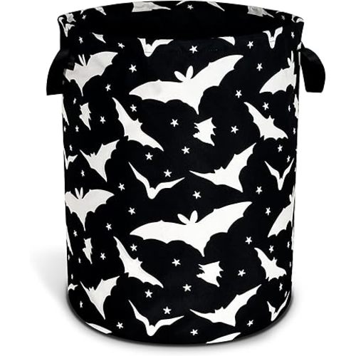 Goth Bats Laundry Basket Halloween Foldable Oxford Cloth Funny Tote Bag Laundry Hamper Clothes Storage Bucket Organizer For Bathroom/Laundry Storage/Bedroom Storage Basket 17.7x13.7Inch