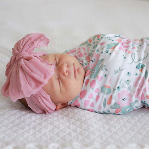 Willow's Whimsy Floral Personalized Swaddle Blanket