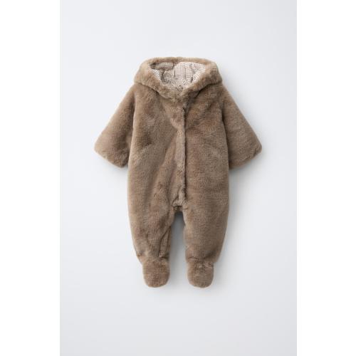 FAUX-FUR EAR HOODIE - Mink | ZARA United States