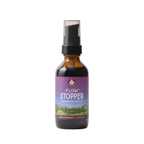 WishGarden Herbs Flow Stopper, Heavy Period Flow Tincture, 2oz | Shepherd's Purse & Witch Hazel, Postpartum Bleeding & Perimenopause Spotting Support, Vegan
