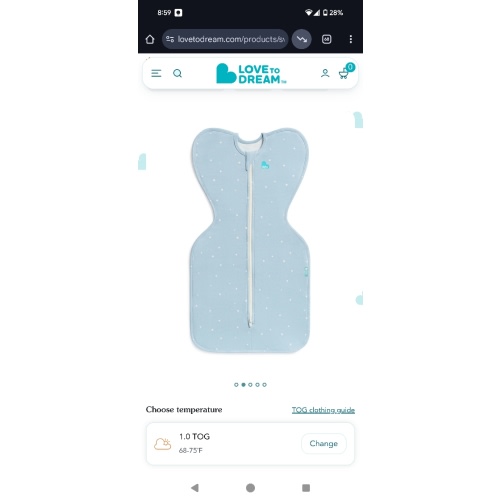 Swaddle Up™ 1.0 TOG Cotton Powder Blue Twinkle – Love to Dream US