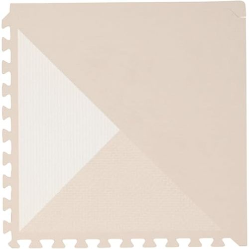 Toddlekind Playmat - Premium Foam Playmat, 4 x 6 feet, 6 Tile Extra Thick Foam Floor Puzzle Mat for Babies/Toddlers Stylish, Non-Toxic, Odorless. Perfect for Tummy Time, Crawling, and Play. Ideal for Nursery and Playroom. 0m+ (Golden Beige)