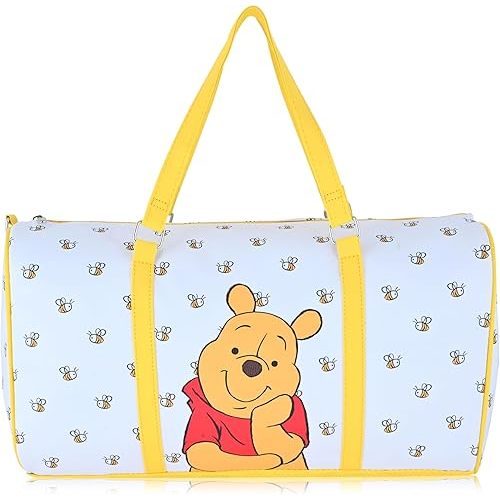 Disney Winnie the Pooh Travel Bag, Duffle Bag, Overnight Bag, Weekender Bag | Mini 16 Inch Leather Classic Premium Travel Duffle Bag for Women, Men, Adults