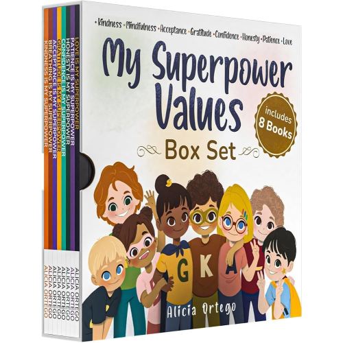 My Superpower Values 8 Book Box Set (Books 1-8: Kindness, Mindfulness, Acceptance, Gratitude, Confidence, Honesty, Patience, and Love) (My Superpower Books)