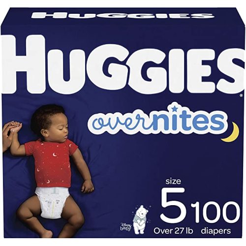 Nighttime Baby Diapers Size 5, 100 Ct, Huggies Overnites - Size 5 (100 Count)
