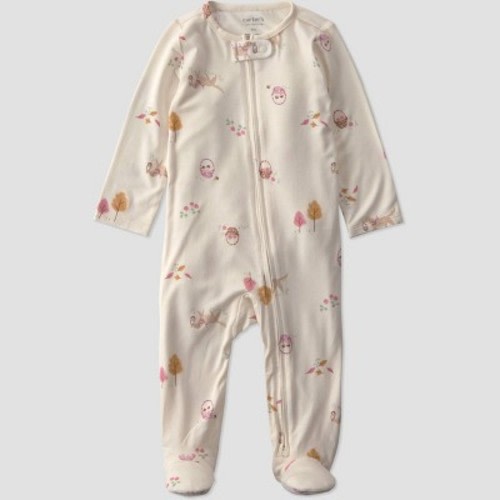 Carter's Just One You® Baby Girls' harvest Comfy Soft Long Sleeve Sleep N' Play - Ivory 9M