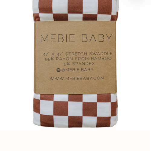 Rust Checkered Bamboo Stretch Swaddle - Tenth & Pine - - Mebie Baby