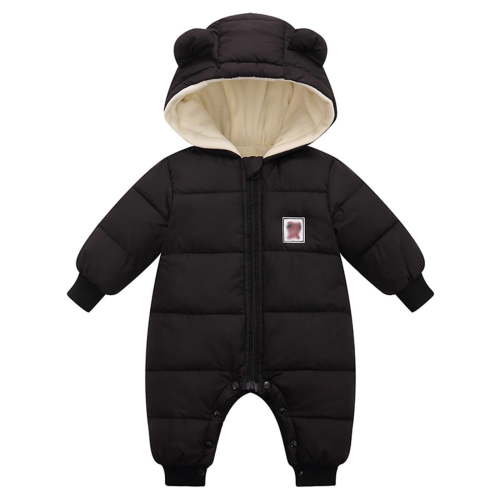 LRen Girls Down Coat Winter Warm Hooded Jacket Outerwear For Baby Toddler 0-24 Months,0-3 Months,Z8-Black