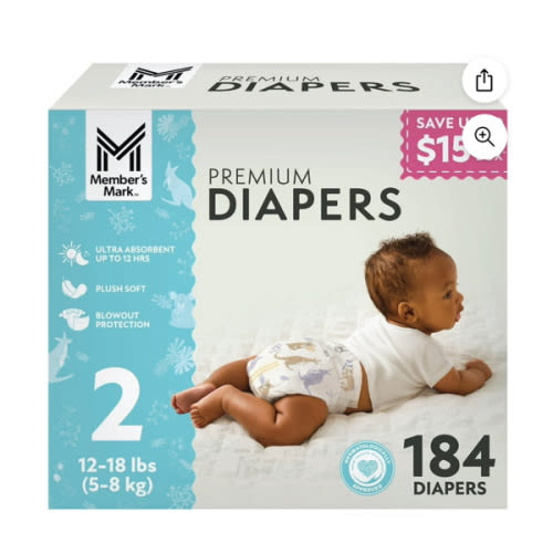 Member's Mark (Sam’s Club) Premium Baby Diapers, Size 2
