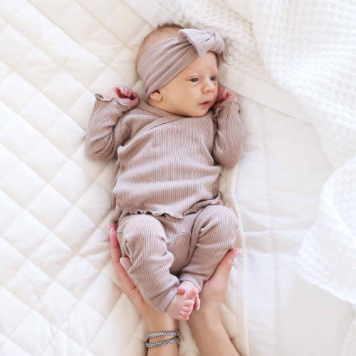 2pc Waffle Crossover Top & Bottom | Mocha