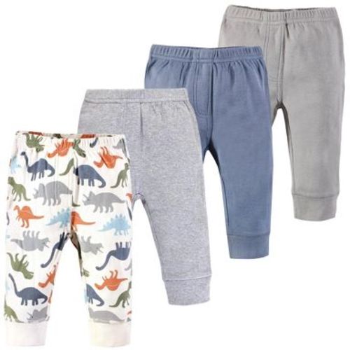 Touched by Nature Basics Infant Baby Organic Cotton Pants 4-Pack, Dino Roar, 12-18 Months