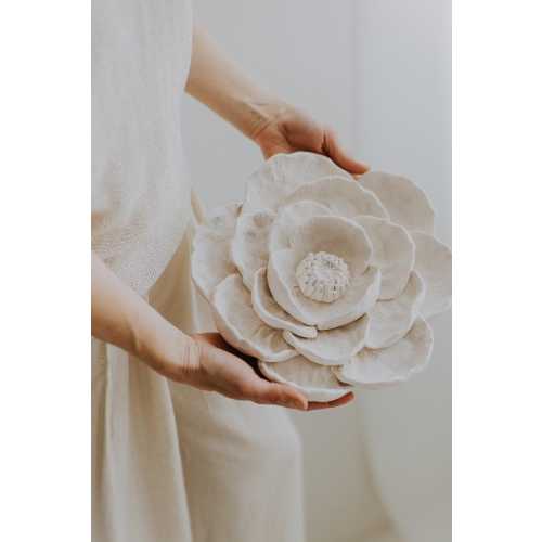White Flower Wall Art | White | Handmade Wall Sculpture