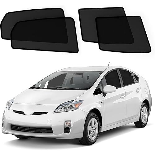 Side Window Sun Shade for 2010-2015 Toyo-ta Prius Hatchback (Not for Prius C or Prius V), Car Window Shades Privacy Protector with Breathable Mesh, Side Sun Shade Shield Insulate UV Ray & Heat