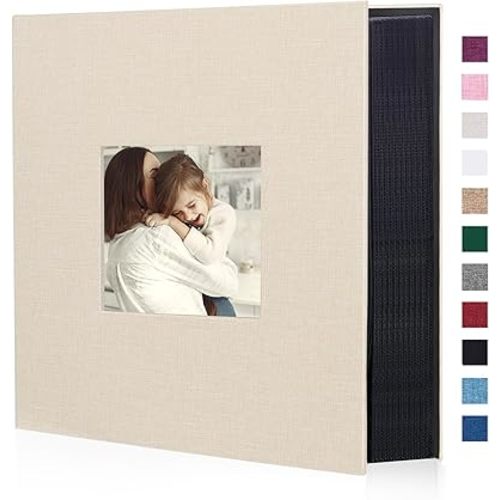Artmag Fabric Photo Album 4x6 600 Large Capacity for Family Wedding Anniversary Linen Album Holds 600 Horizontal and Vertical Photos (600 Pockets, Beige)